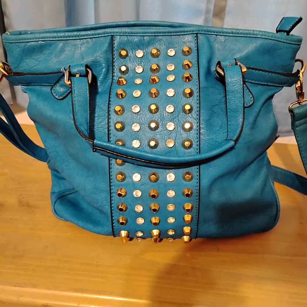 Stylish Blue Studded Women's Bag